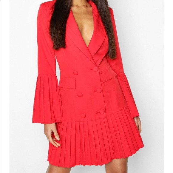 Boohoo Dresses & Skirts - New Boohoo Blazer Dress in Red